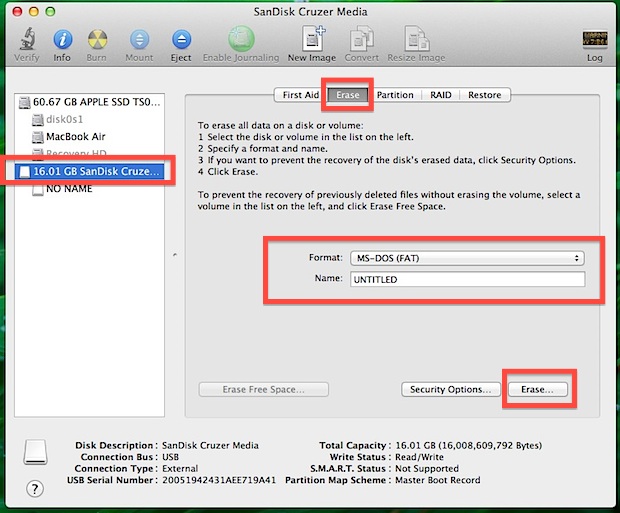 format hard drive for osx guid or master book